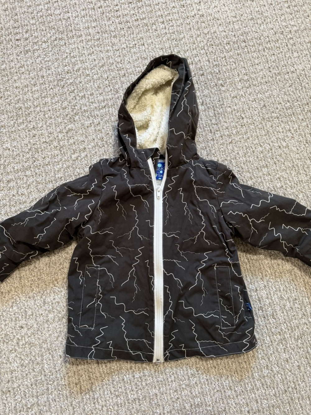 Kickee Pants Cream Sherpa-Lined snow and rain proof coat